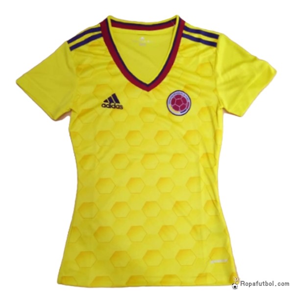 Camiseta Colombia Replica Primera Ropa Mujer 2017 Amarillo